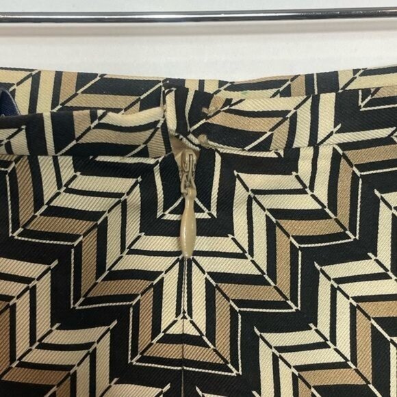 Ann Taylor Vintage Silk & Wool Geometric Pencil Skirt Neutral Size 10 - Picture 6 of 8